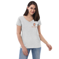Women’s recycled v-neck t-shirt - #Brushfires