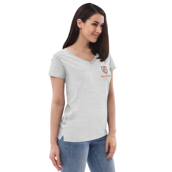 Women’s recycled v-neck t-shirt - #Brushfires